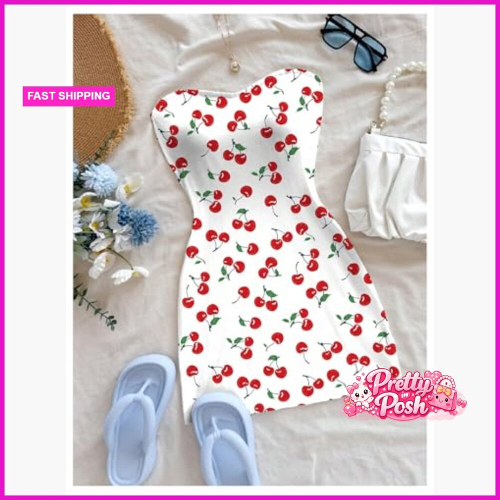 Polyester Elastane Strapless Bodycon Mini Dress C… - image 3